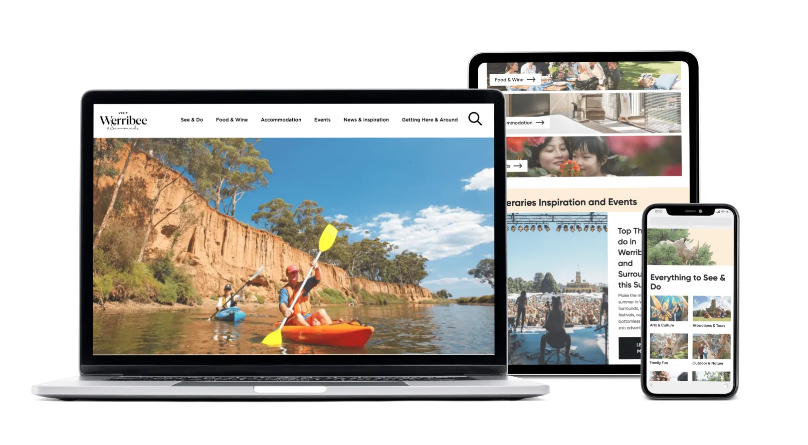 Visit Werribee website screenshots
