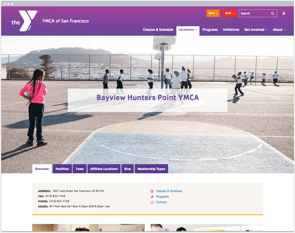 YMCA Website by Chapter Three