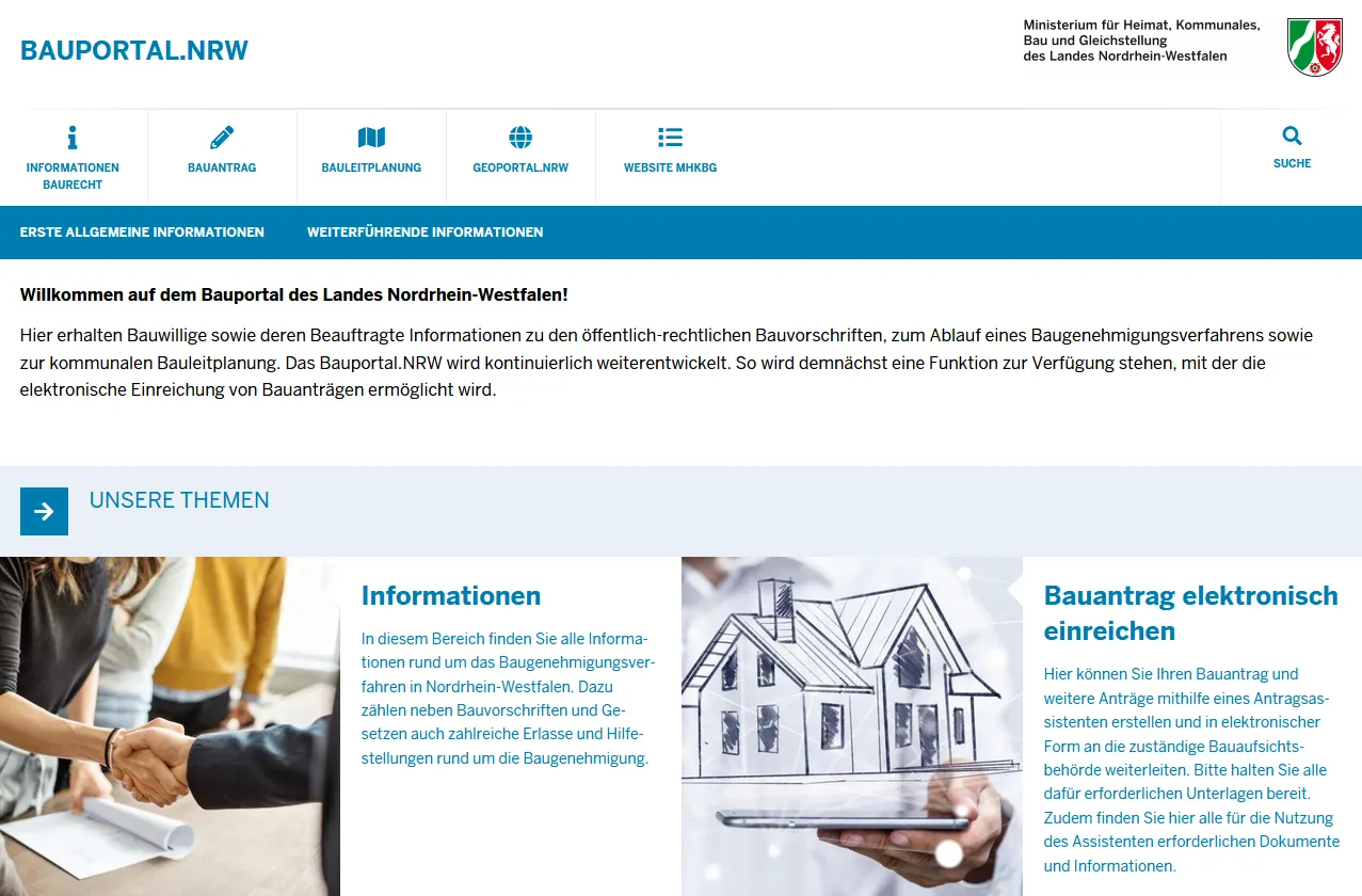 Bauportal Homepage