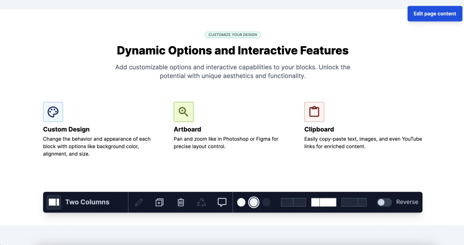 Screenshot of Page view and edit