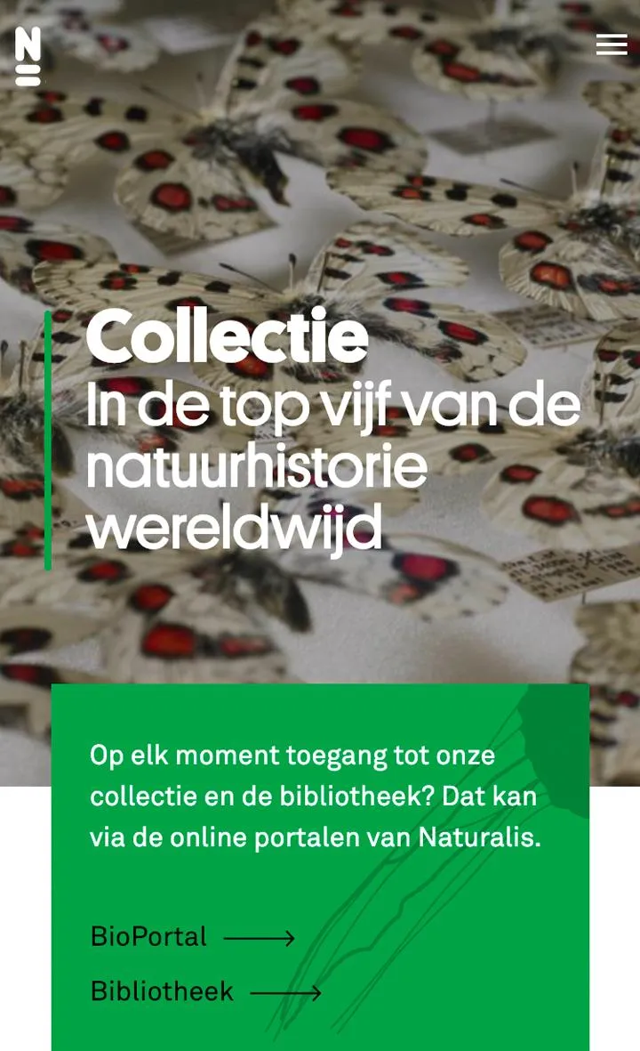 Screenshot smartphone Naturalis.nl