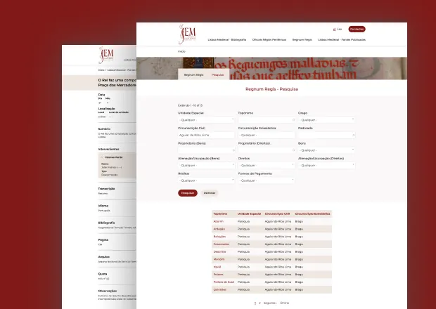 screenshots of IEM's database platform