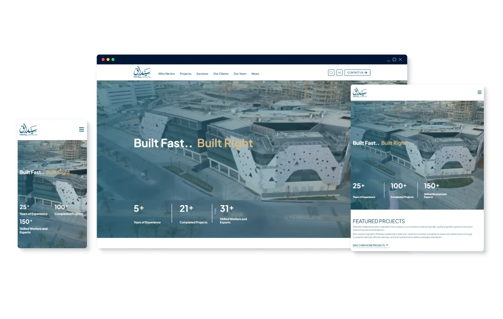 AlSedaq Website screenshots