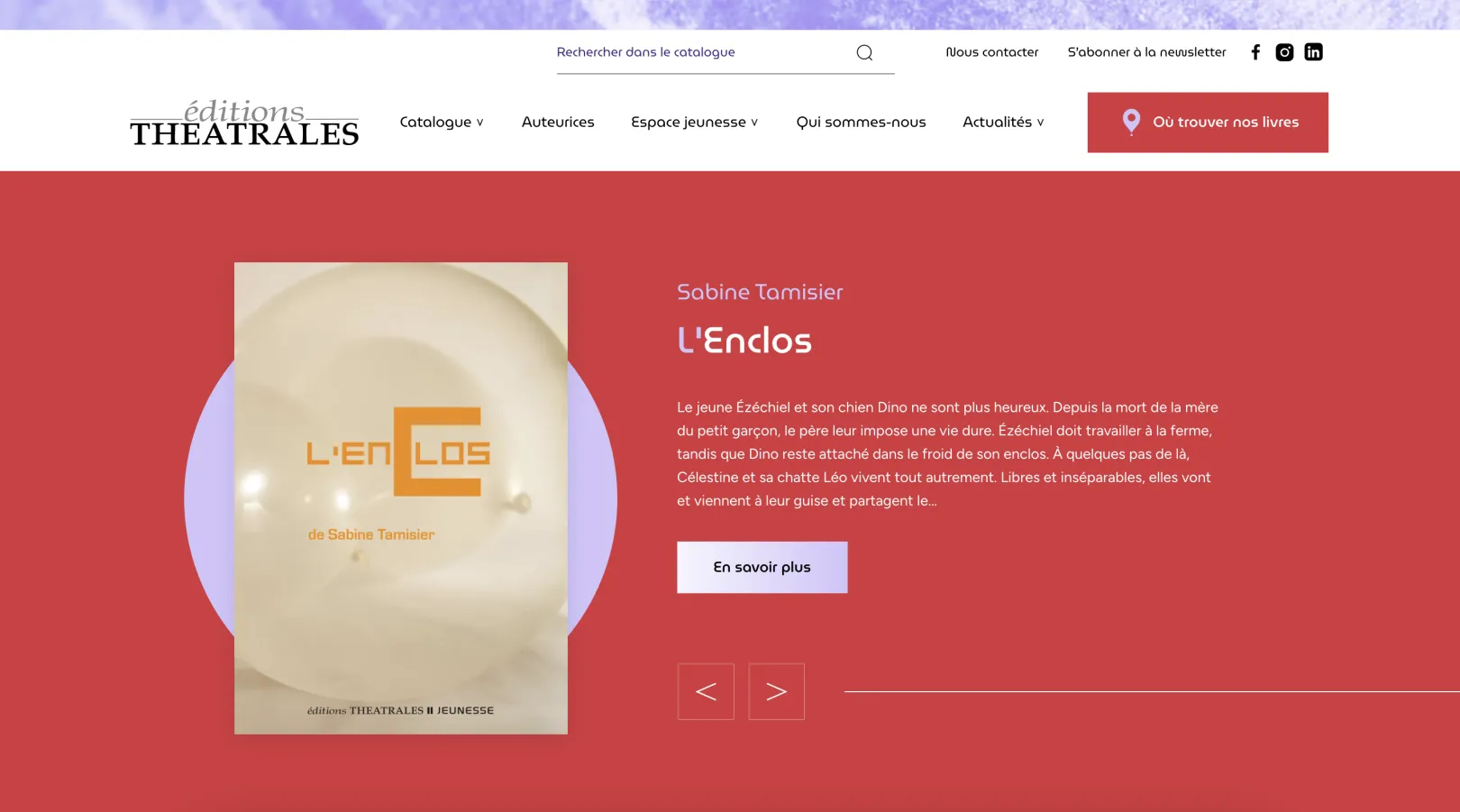Screenshot of the éditions Théâtrales website