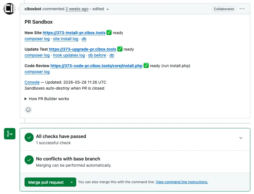pr builder comment