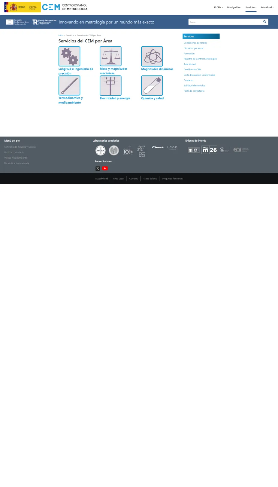 WEB CEM - Servicios por área