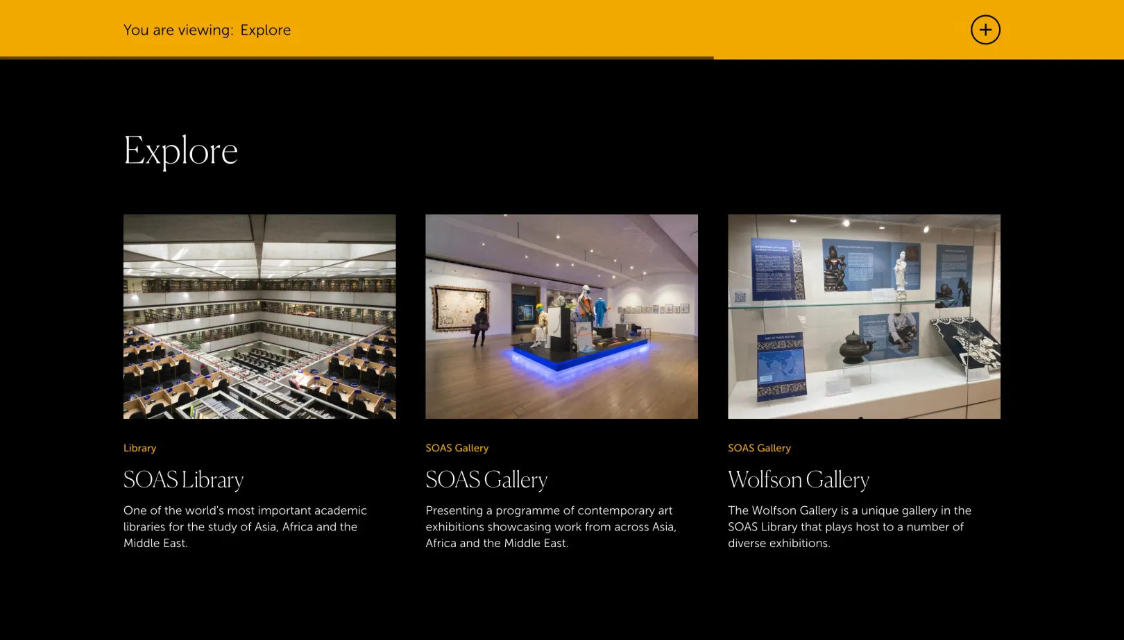 SOAS webpage that shows how to visit the university
