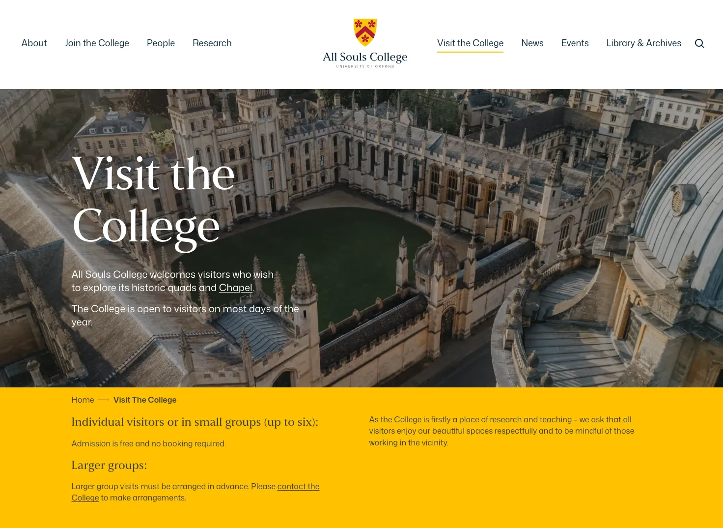 Visit the All Souls College webpage 