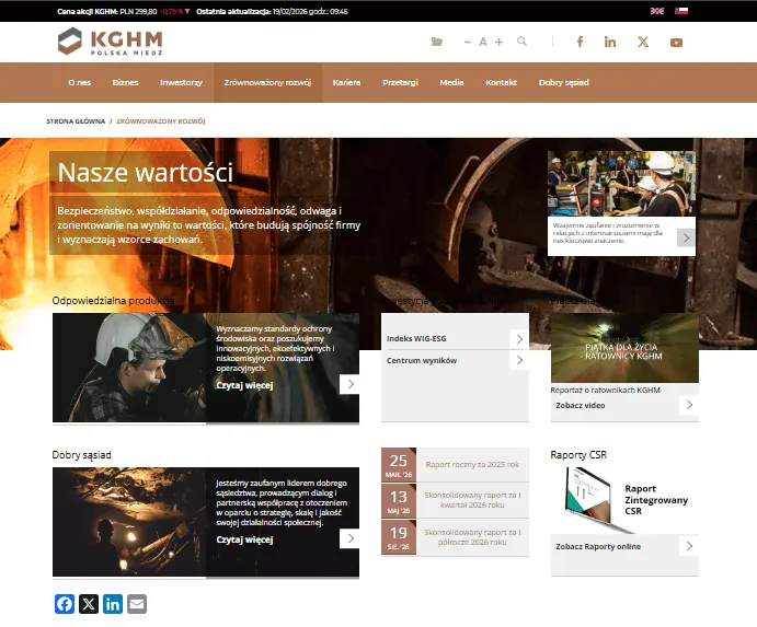 KGHM New Corporate Website