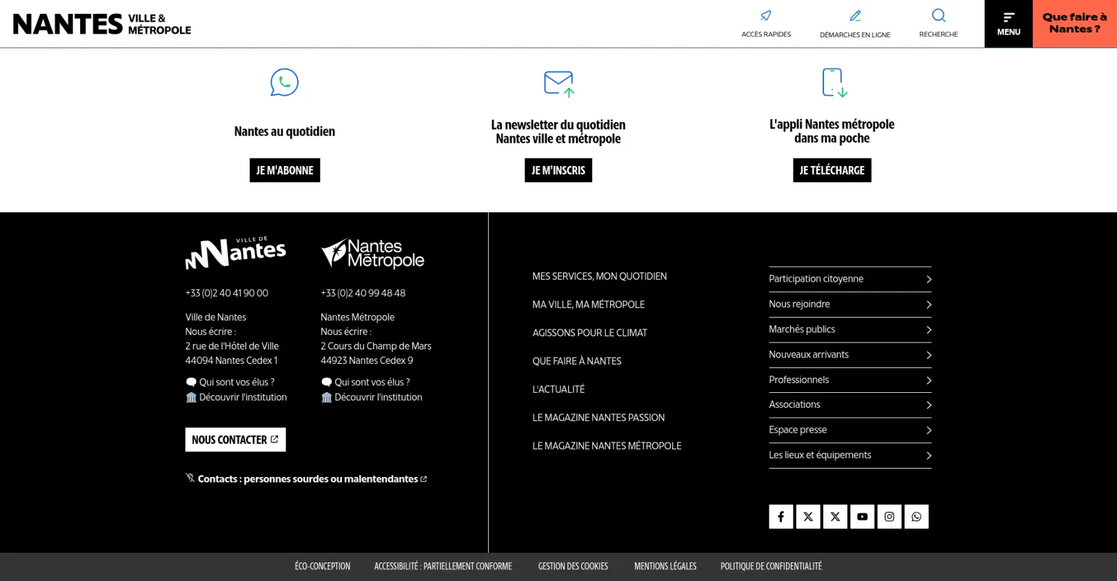 Nantes Metropole - Site footer