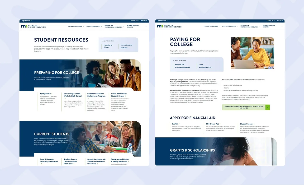 screenshots from OHE site
