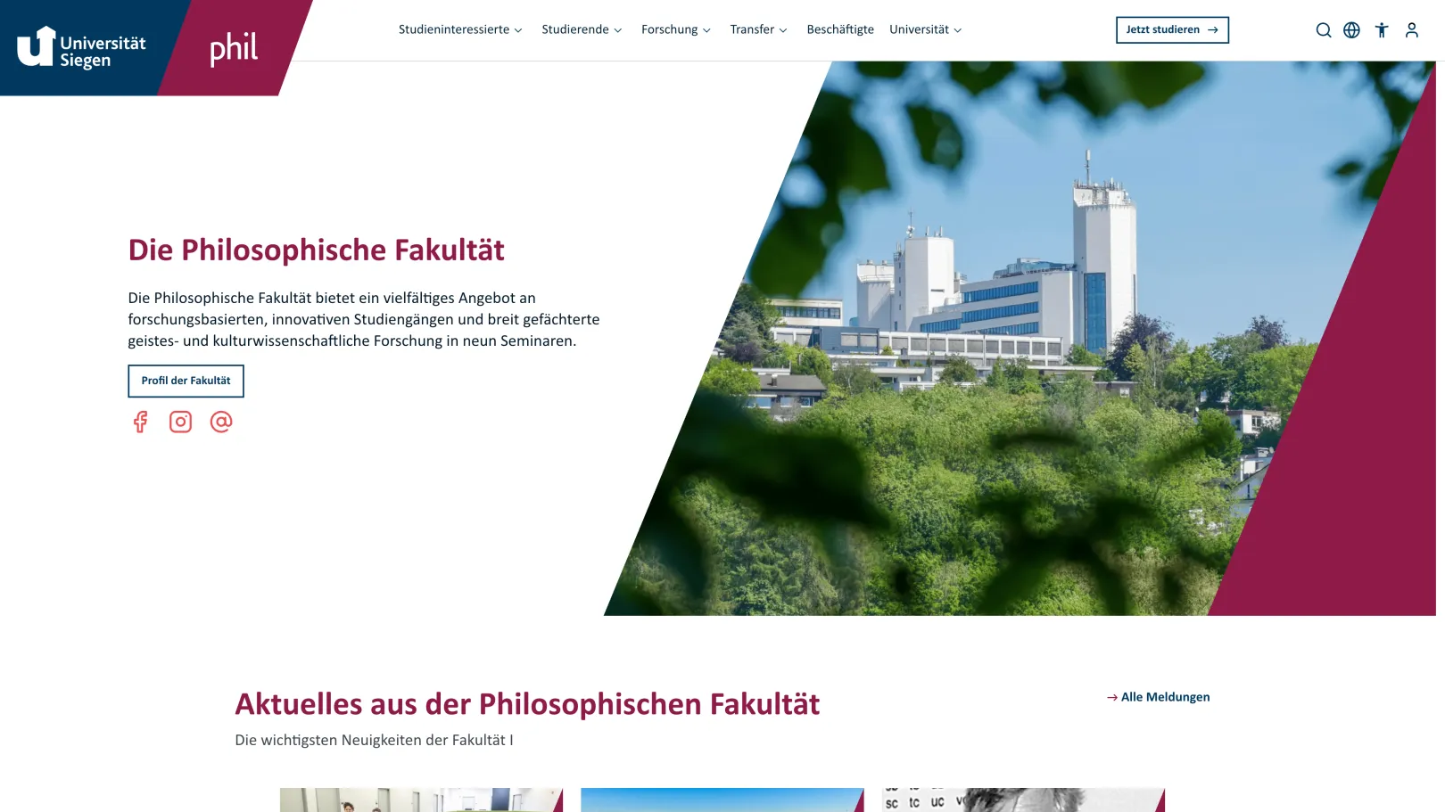 University of Siegen Website Faculty Page