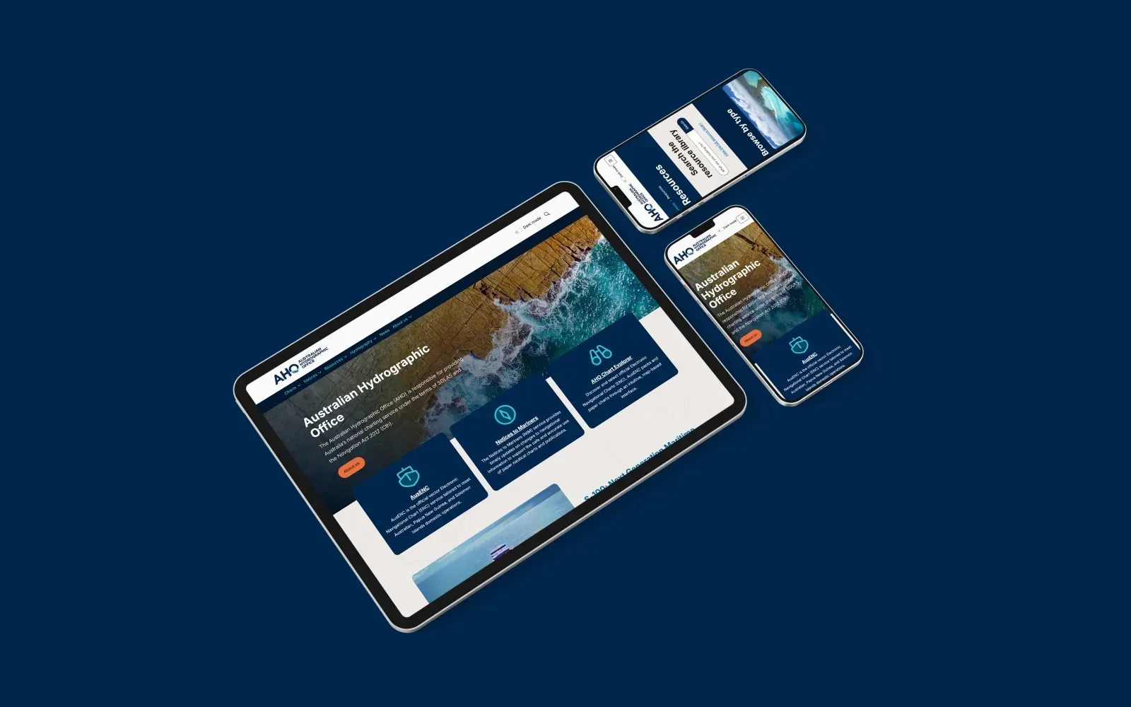 Australian Hydrographic Office site on devices
