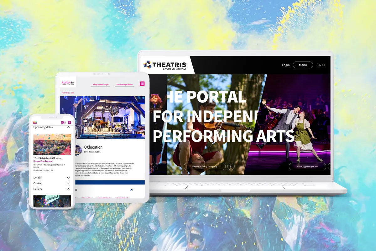 Montage of different websites on different device screens