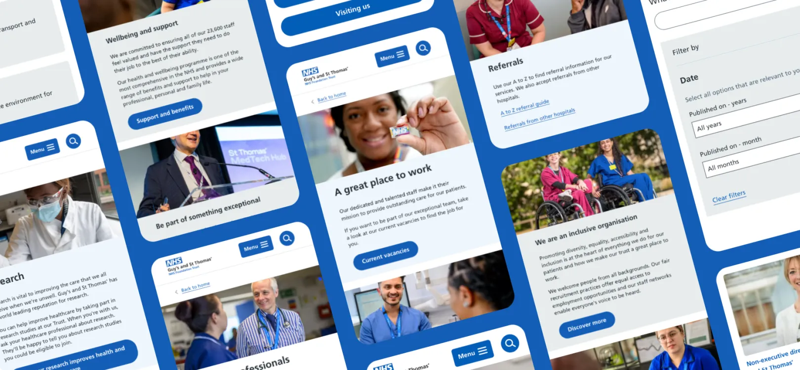 Many GSTT screens on mobile, angled horizontally 