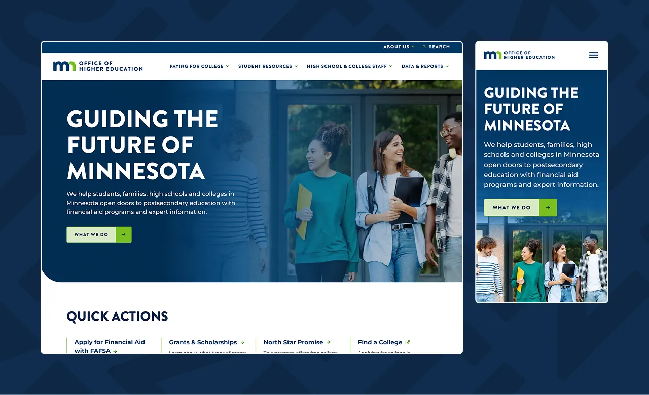 homepage for OHE website