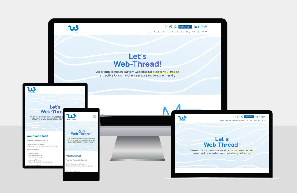 Web-Thread website, in various devices