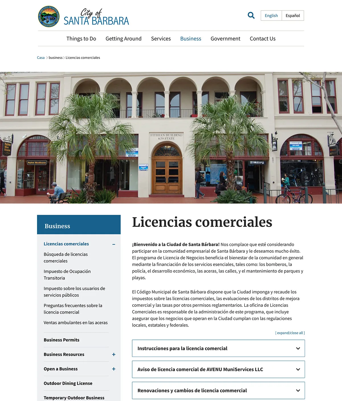 sample page with multilingual content (Spanish)