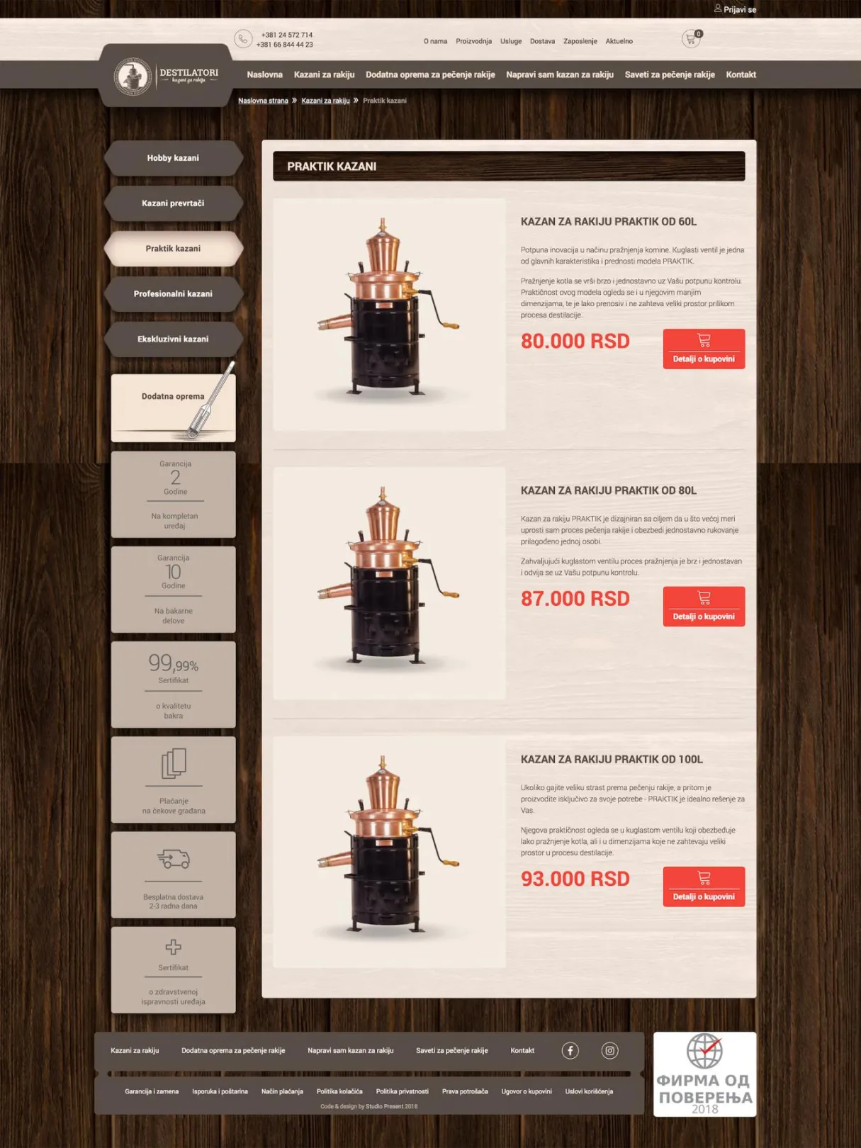 Brandy boilers (Destilatori) - Kazani za rakiju - Categories