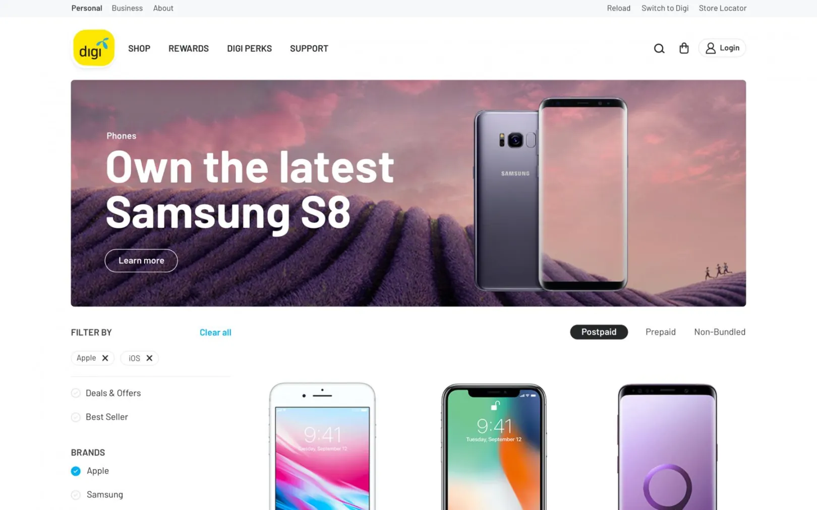 Digi Product Listing Page
