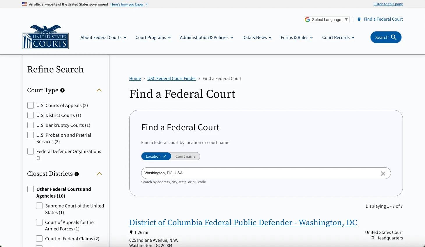 US Courts - Find a Court