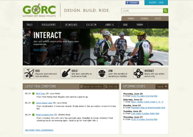 Gateway Off-Road Cyclists homepage screenshot