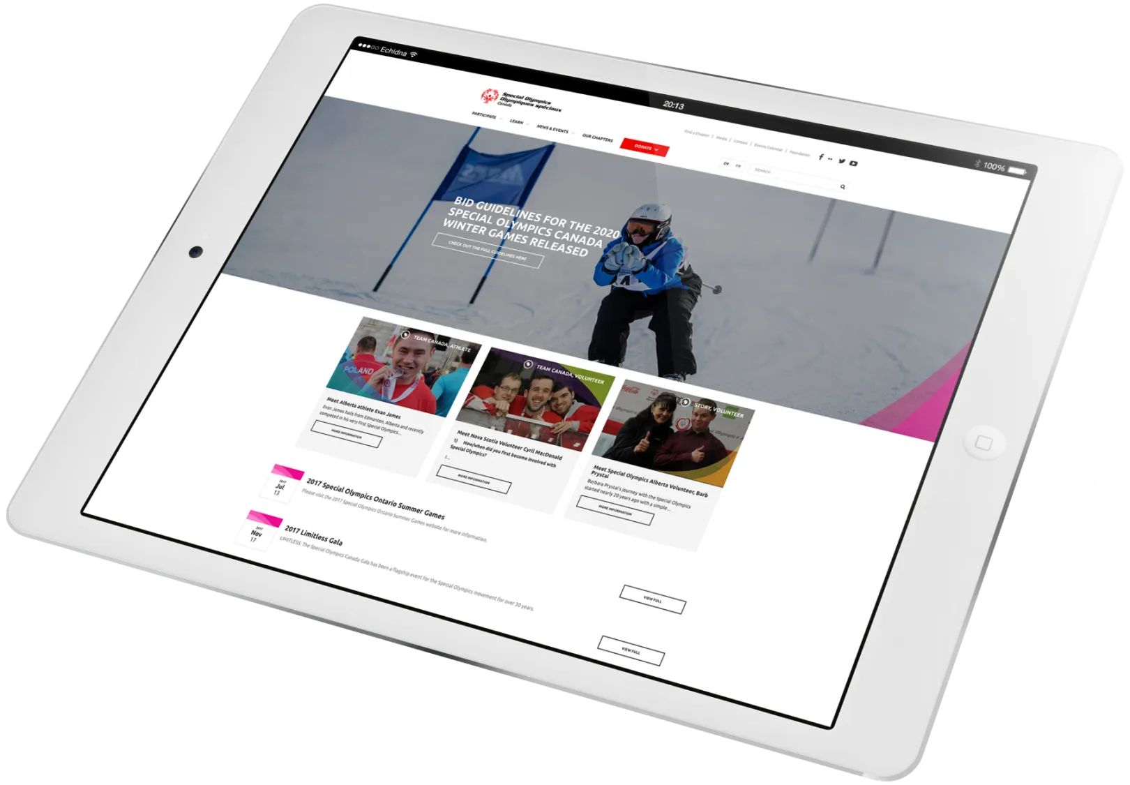ipad side view of SOC site