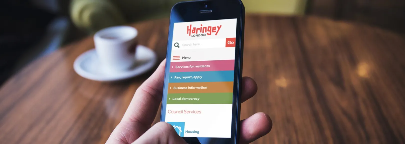 Haringey on an iPhone