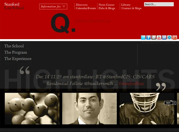Stanford Law School Homepage Screenshot