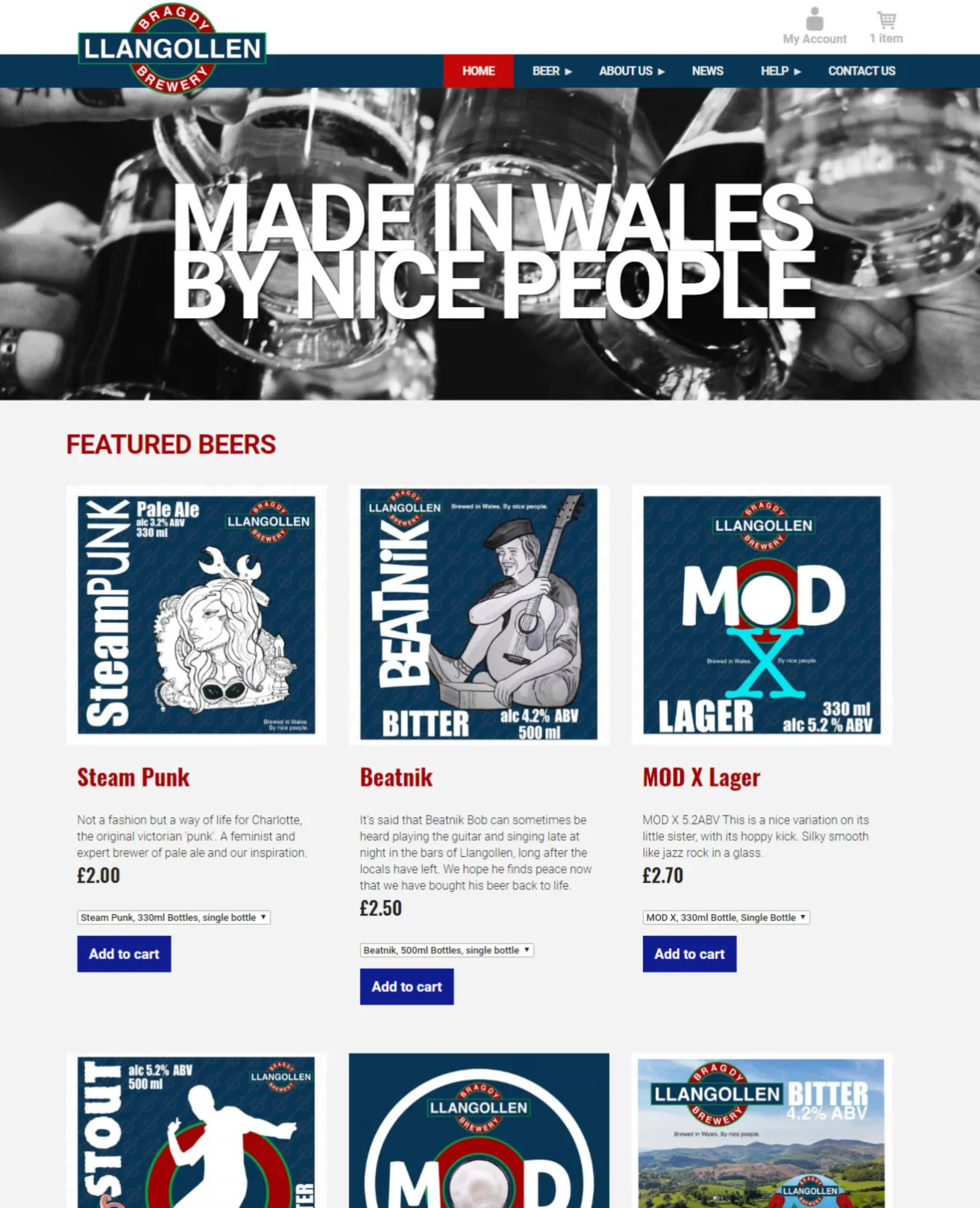E-commerce Brewery Website: Llangollen Brewery
