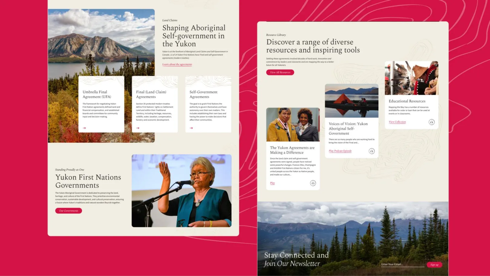 Screenshots of the Mapping the Way Site