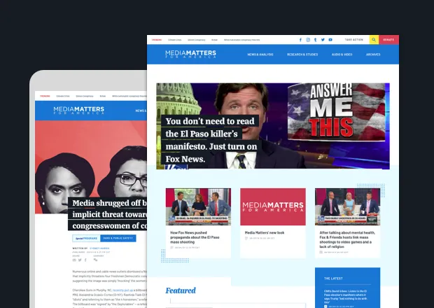 Media Matters for America Home Page Screen Shot