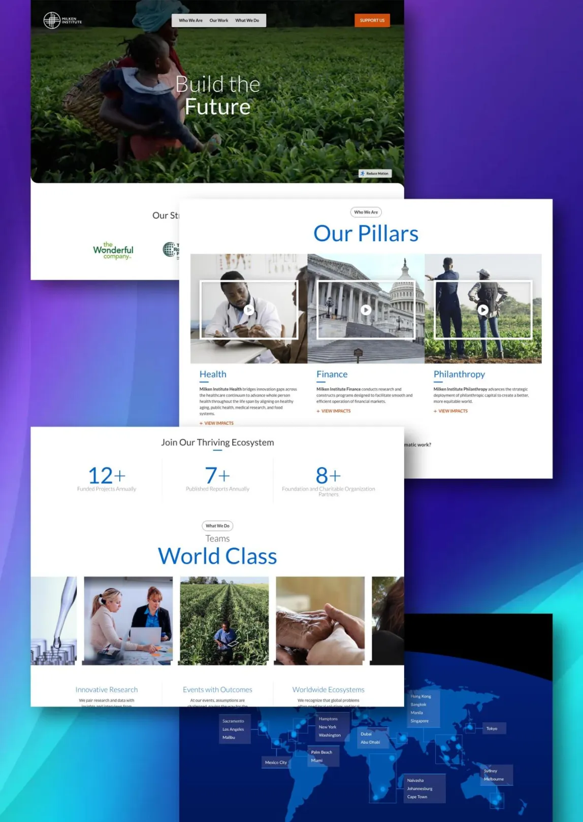 Screen shots of campaign landing page for their programs