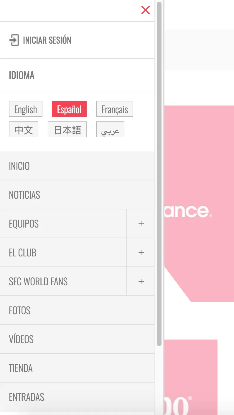 Mobile menu