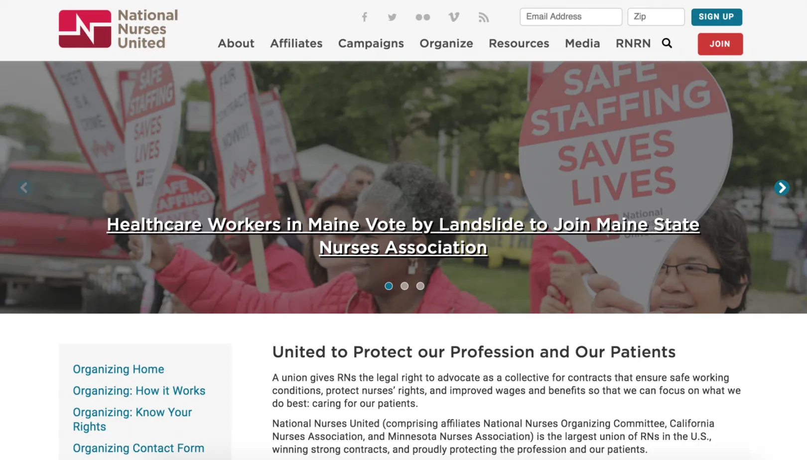 National Nurses United Safe Staffing Saves Lives Campaign