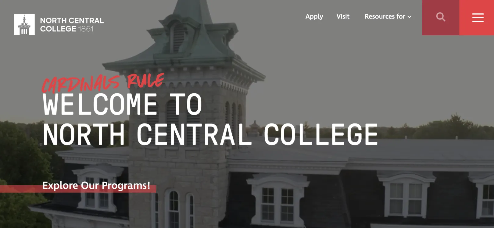 Homepage for North Central College