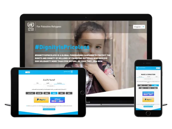 UNRWA Donations Fundraising Platforms #DignityIsPriceless