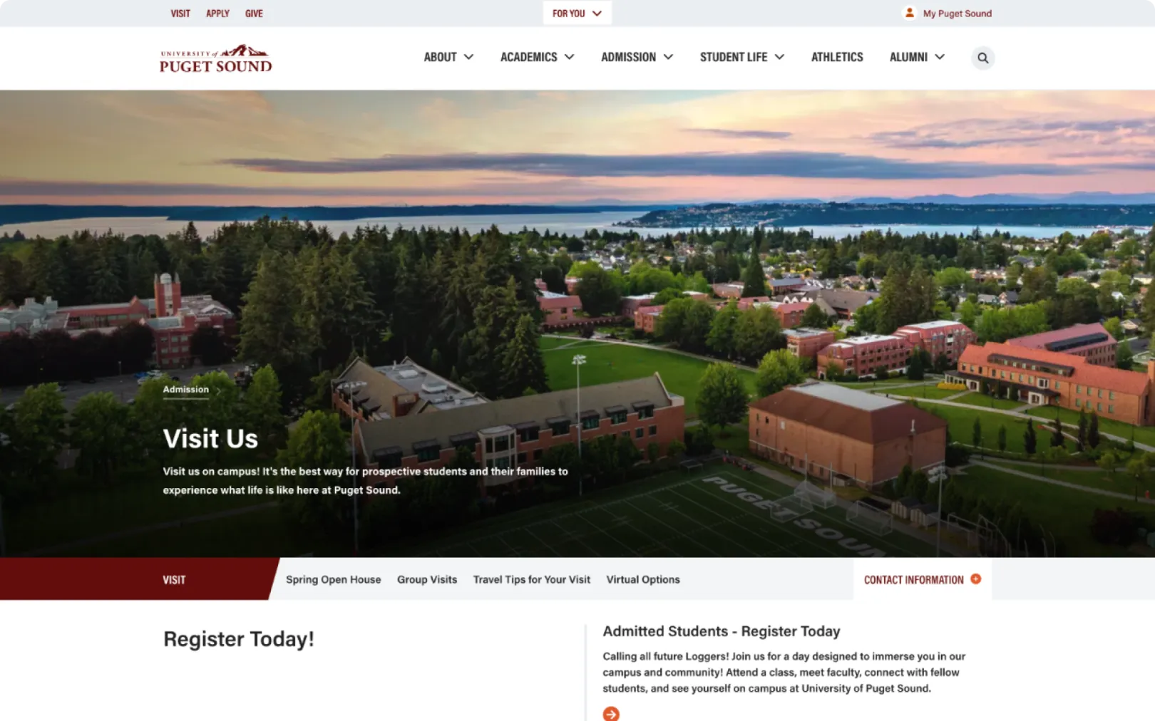 university of puget sound website home page
