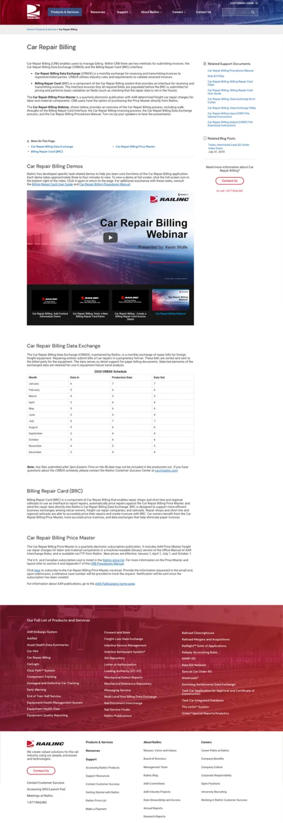 Railinc Industry Website Home Page