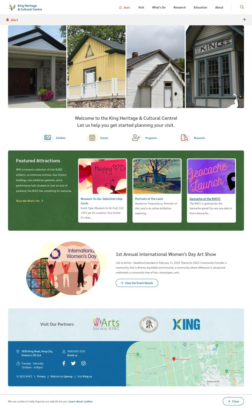 Screenshot of the King Heritage and Culture website. 