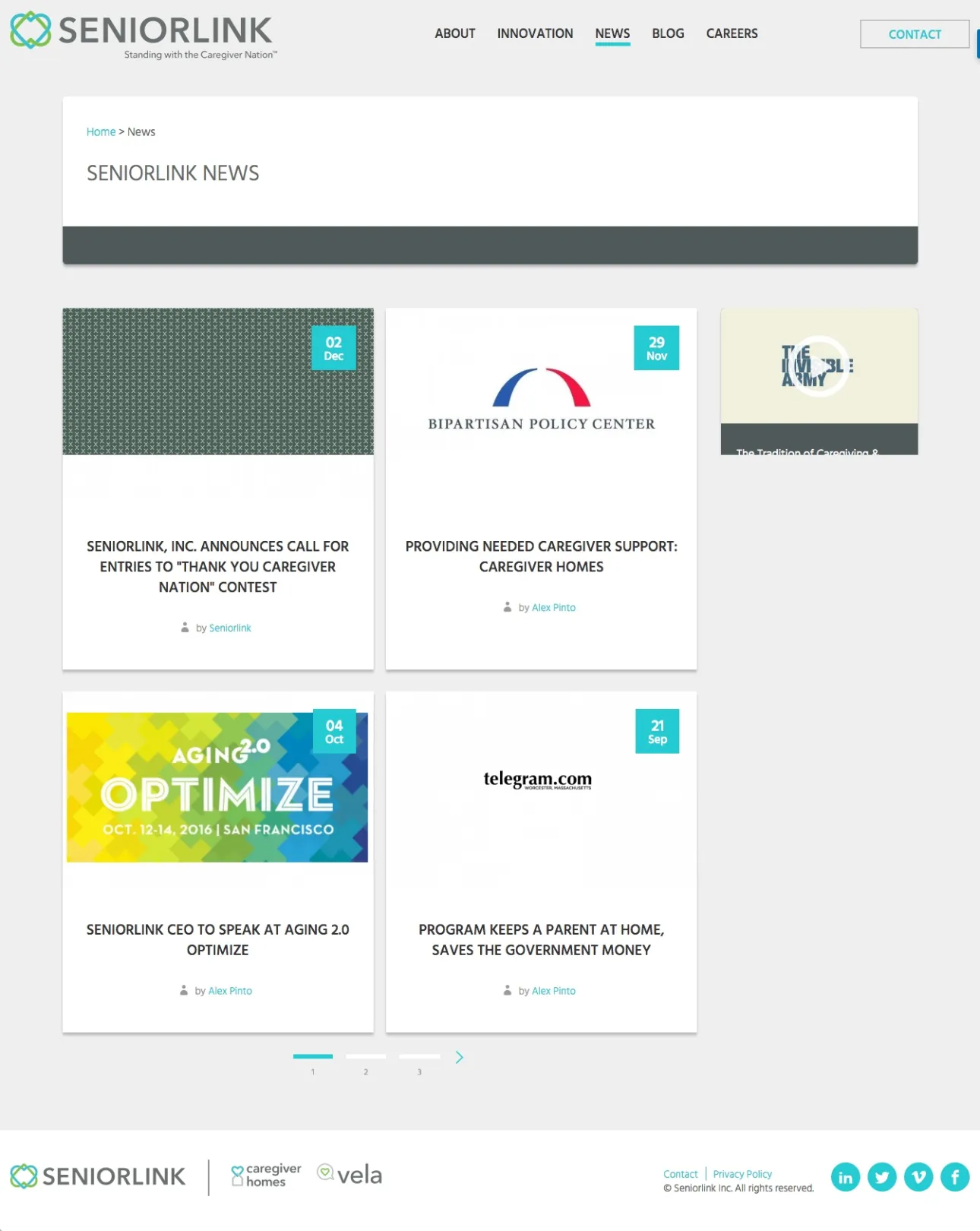 Seniorlink news page