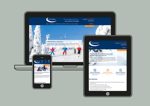 Ski Safari homepage on all devices