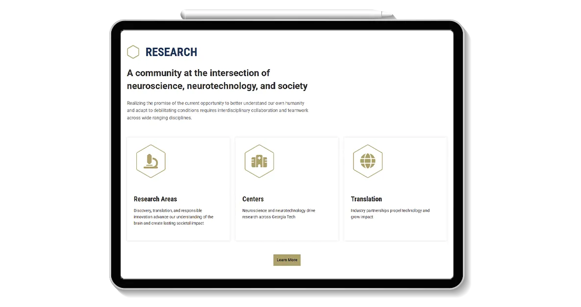 Georgia Tech Neuro Next website screenshot