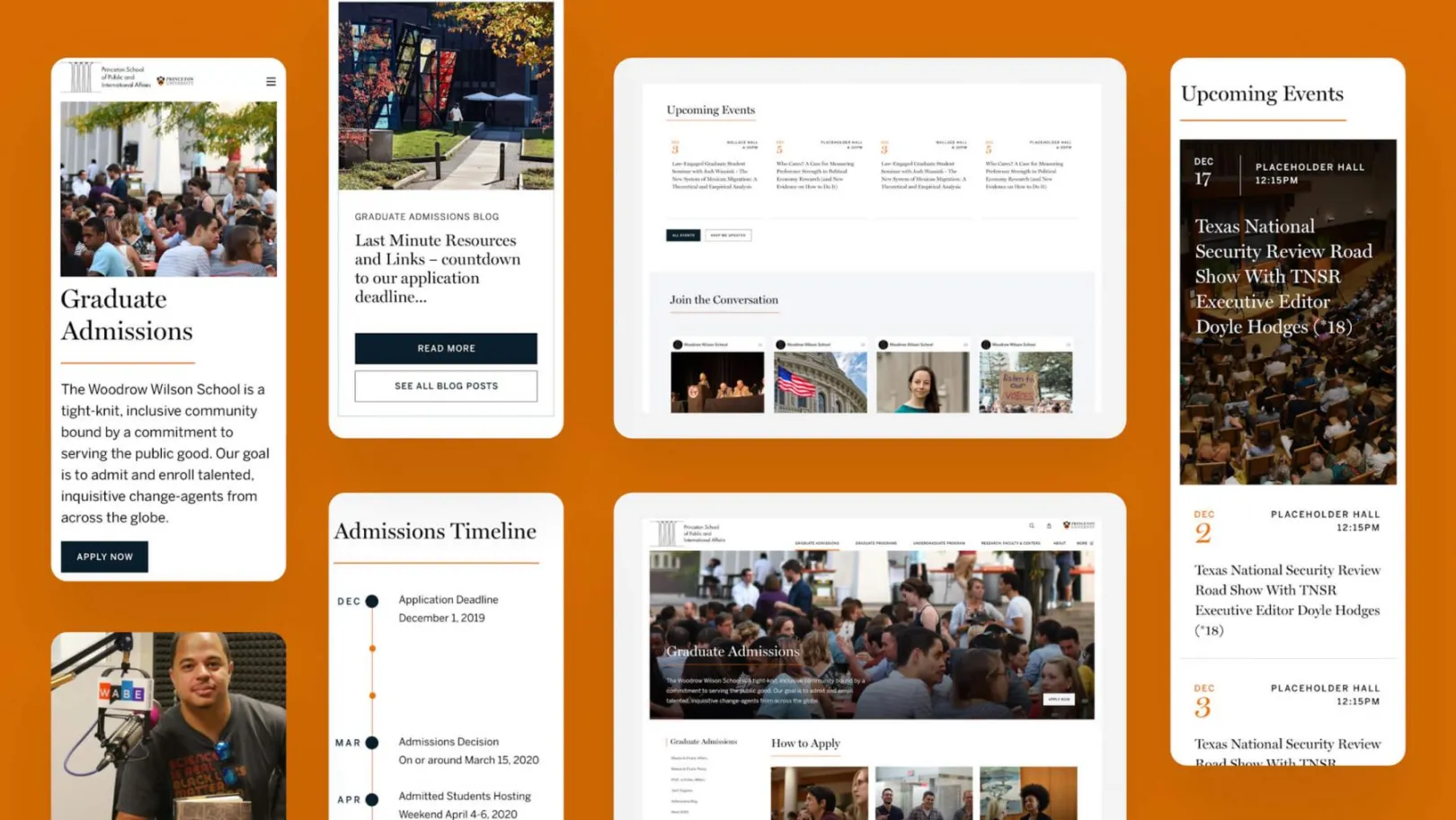The Princeton SPIA website on web and mobile interfaces