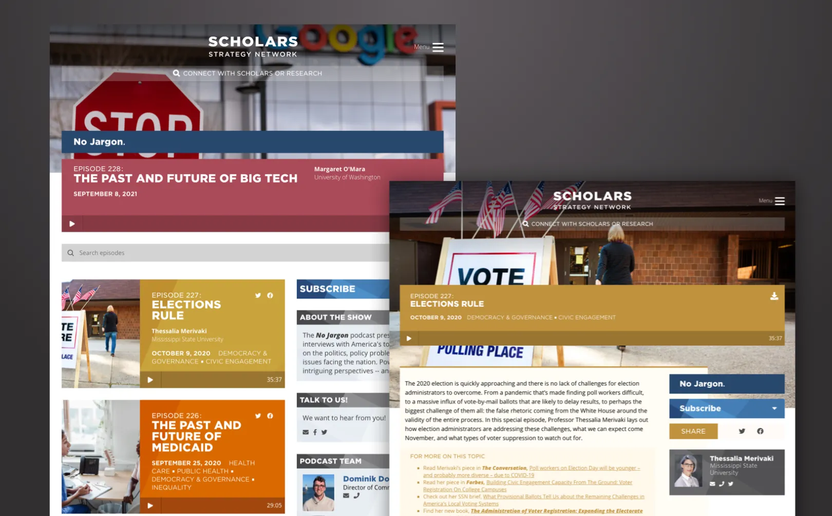 scholars.org podcast episode menu