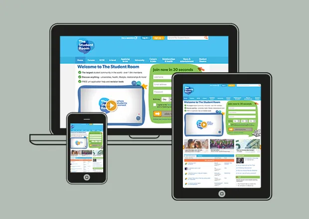 The Student Room homepage on all devices