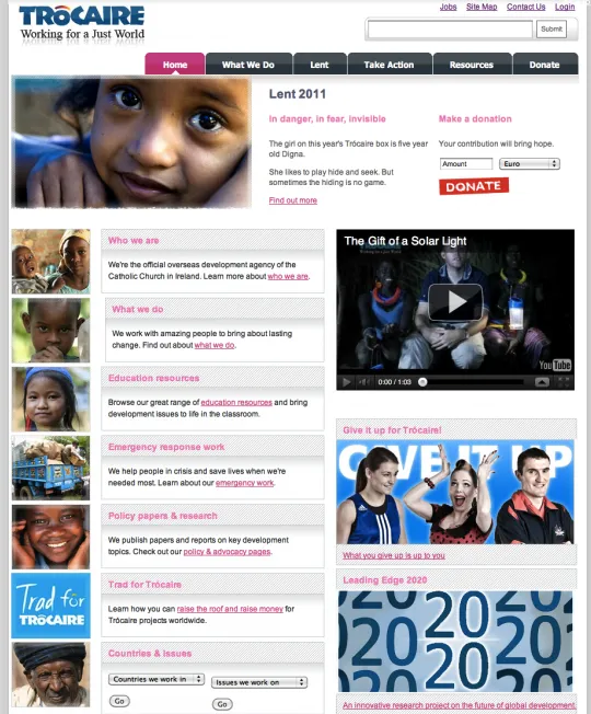 Trocaire.org screenshot
