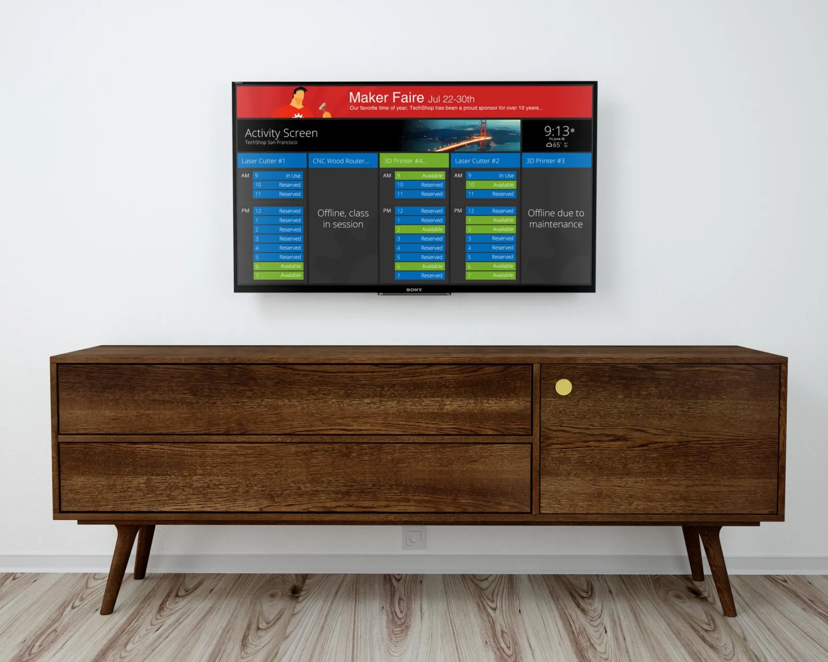 Equipment monitor design