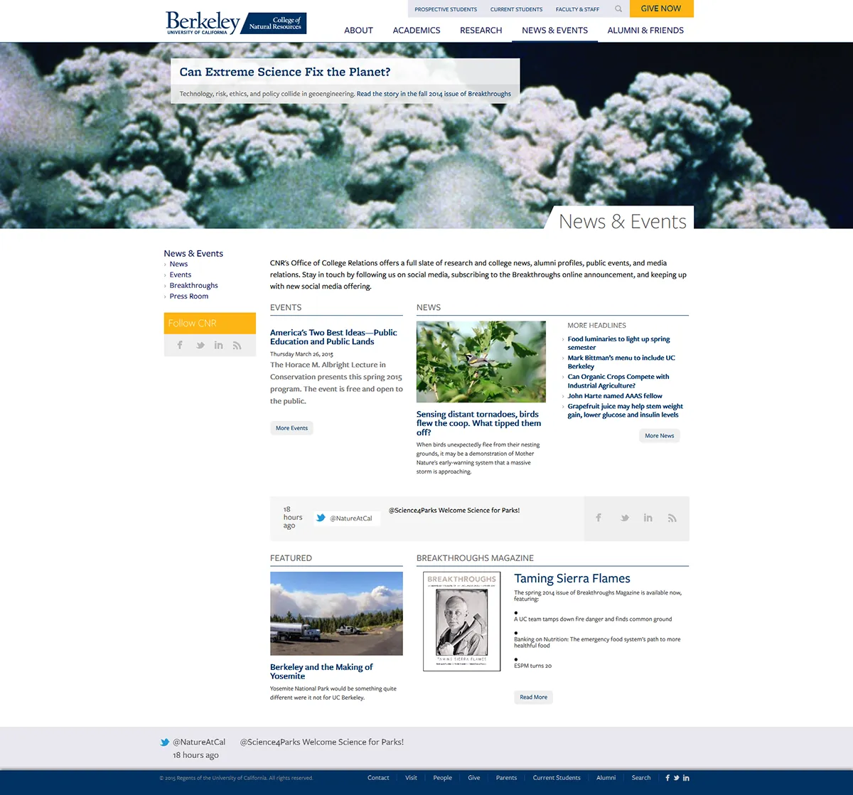 UCB College of Natural Resources events page