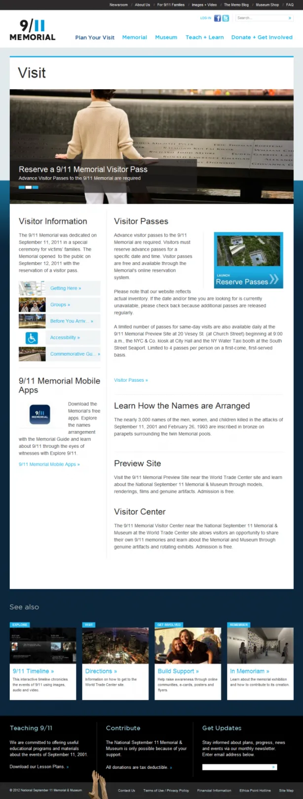 9/11 Memorial Visitor Page